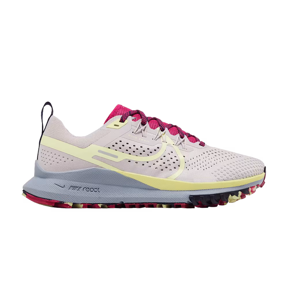 Nike Women's React Pegasus Trail 4 Platinum Violet Luminous Green