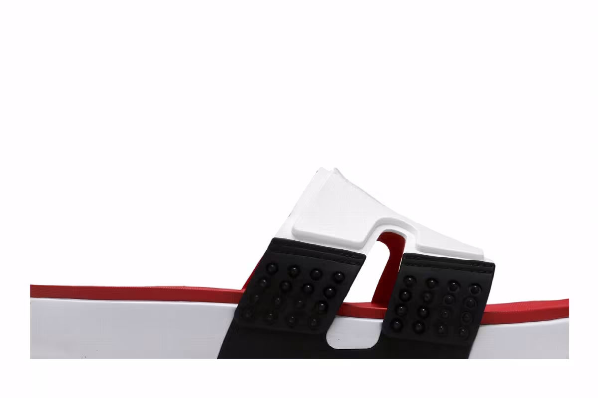 Air Jordan Hydro 8 Slide White Black Fire, view 3