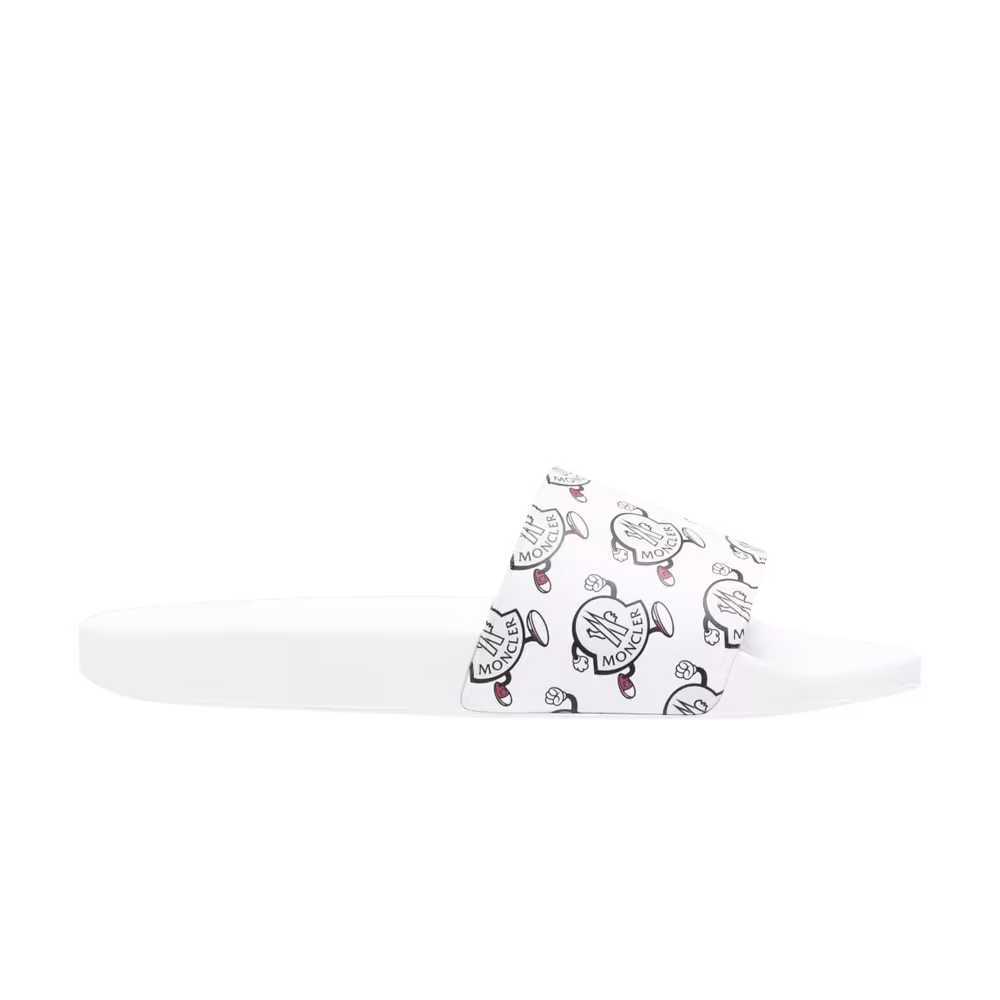 Moncler Basile Slide Logo Print - White