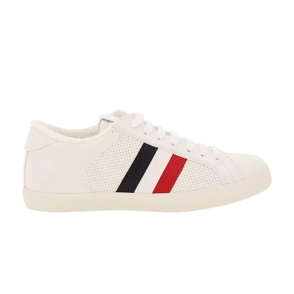 Moncler Women's Ryegrass Striped Lace Up Sneakers White Red Navy