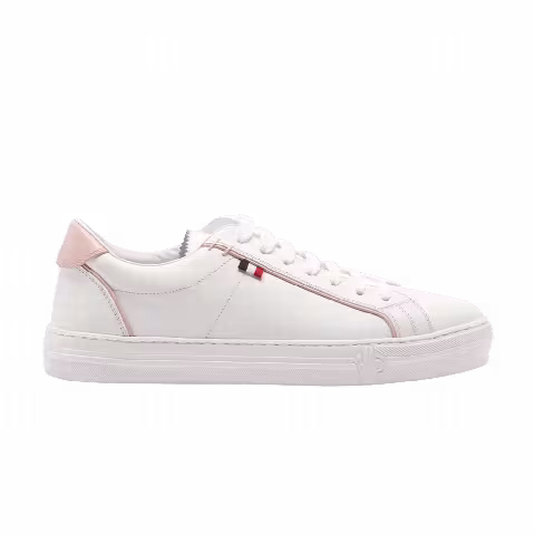 Moncler Wmns Alodie Leather Trainers 'White Pink'