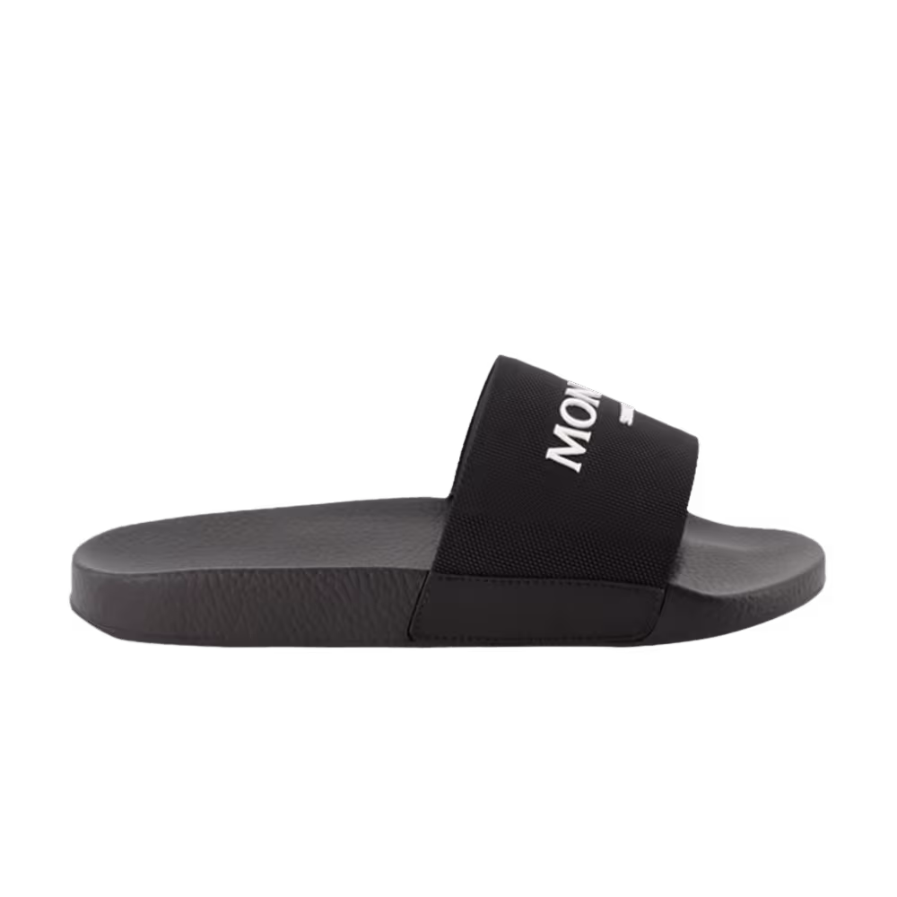 Basile x Moncler Pool Slide Logo Print - Black