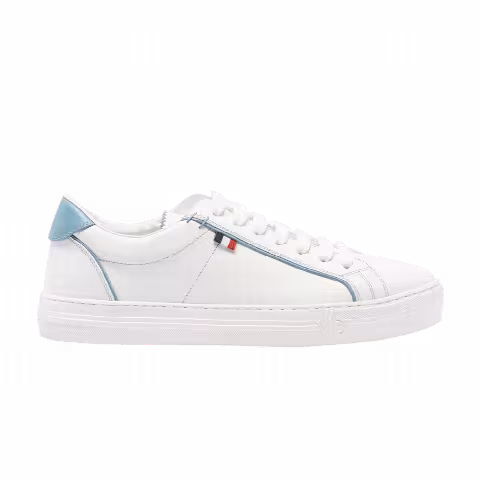 Moncler Wmns Alodie Leather Trainers 'White Blue'