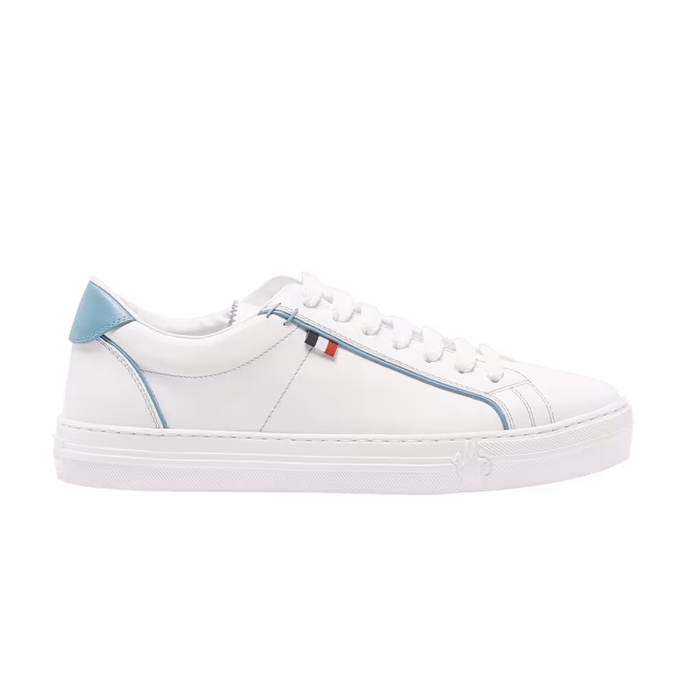 Moncler Women's Alodie Leather Trainers White Blue
