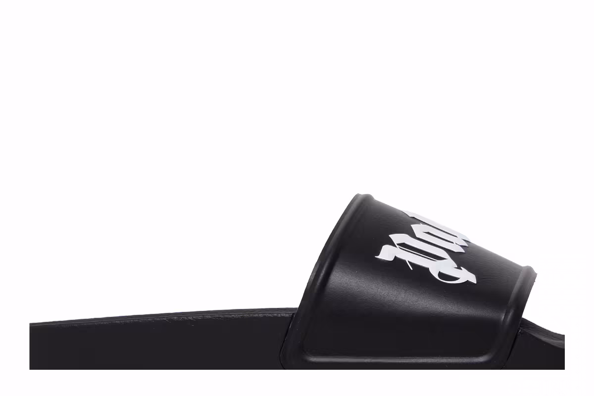 Palm Angels Logo Slide Black White, view 3