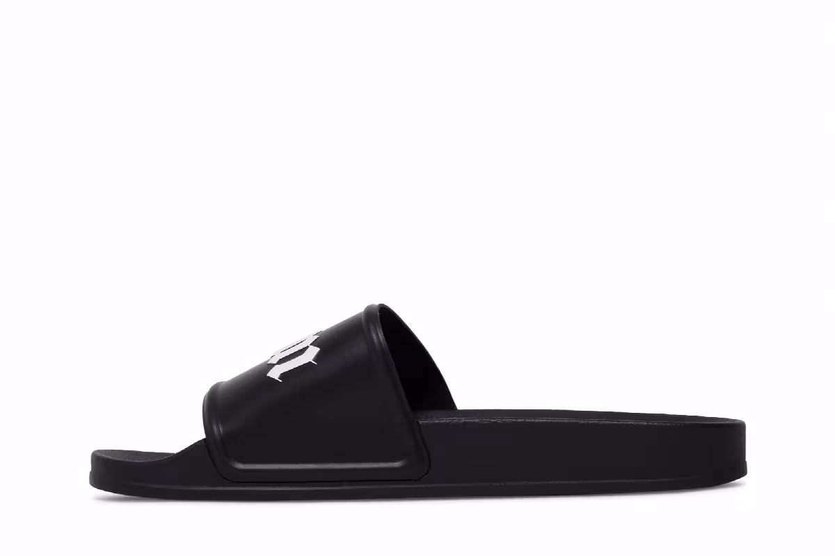 Palm Angels Logo Slide Black White, view 4