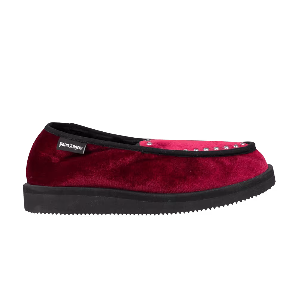 Suicoke x Palm Angels Studded Loafer Slipper Wine Velvet
