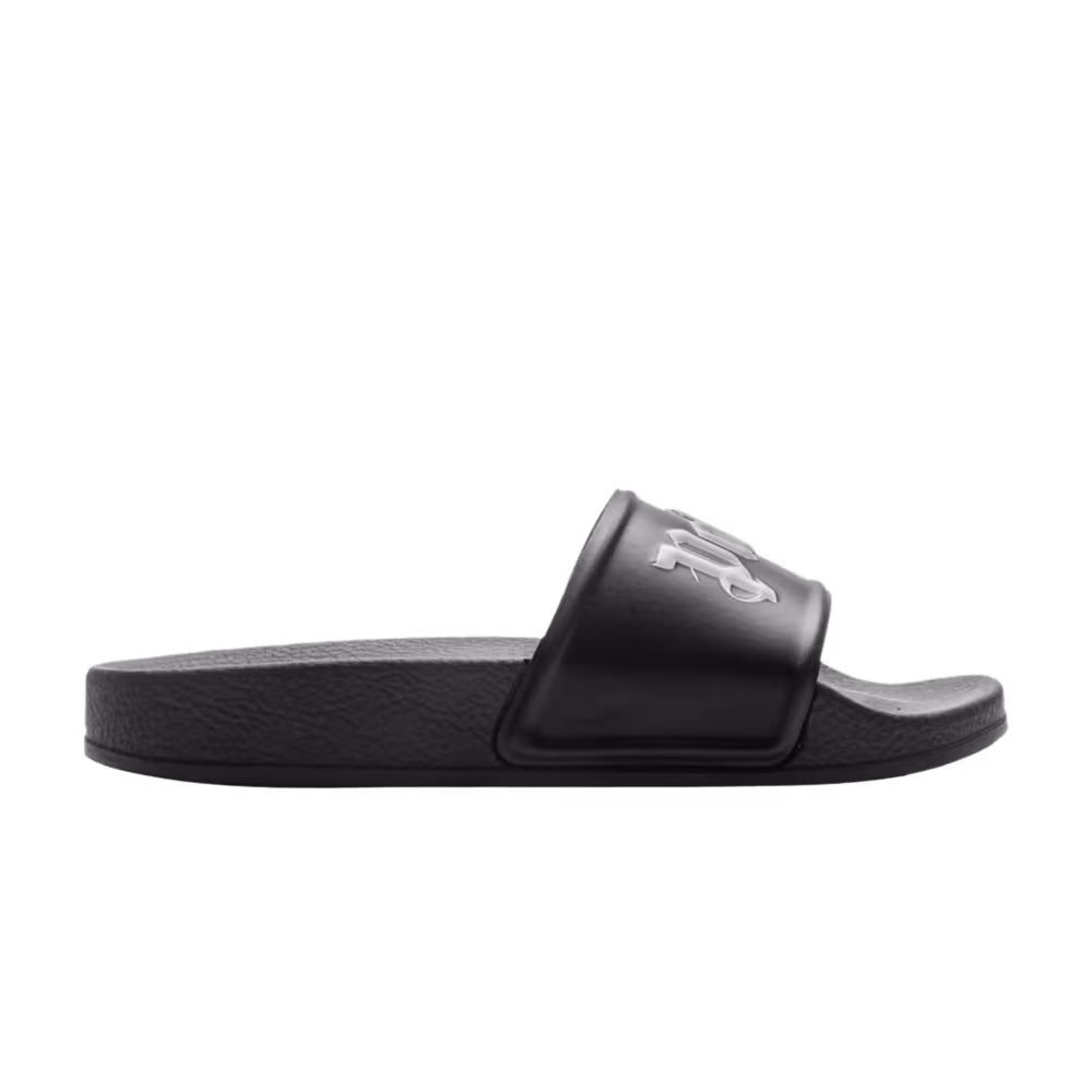 Palm Angels Classic Logo Pool Slider Kids Black White