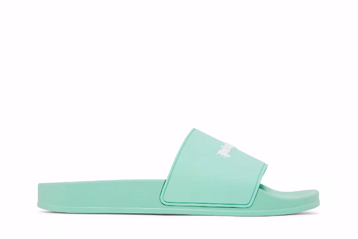 Palm Angels Pool Slider Essential Logo - Light Green, view 2