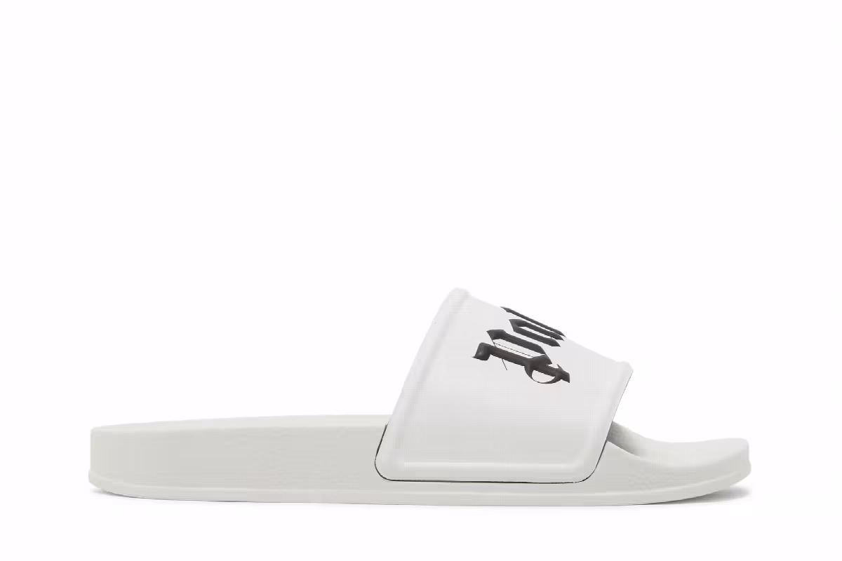 Palm Angels Women's Pool Slider White Black, view 2