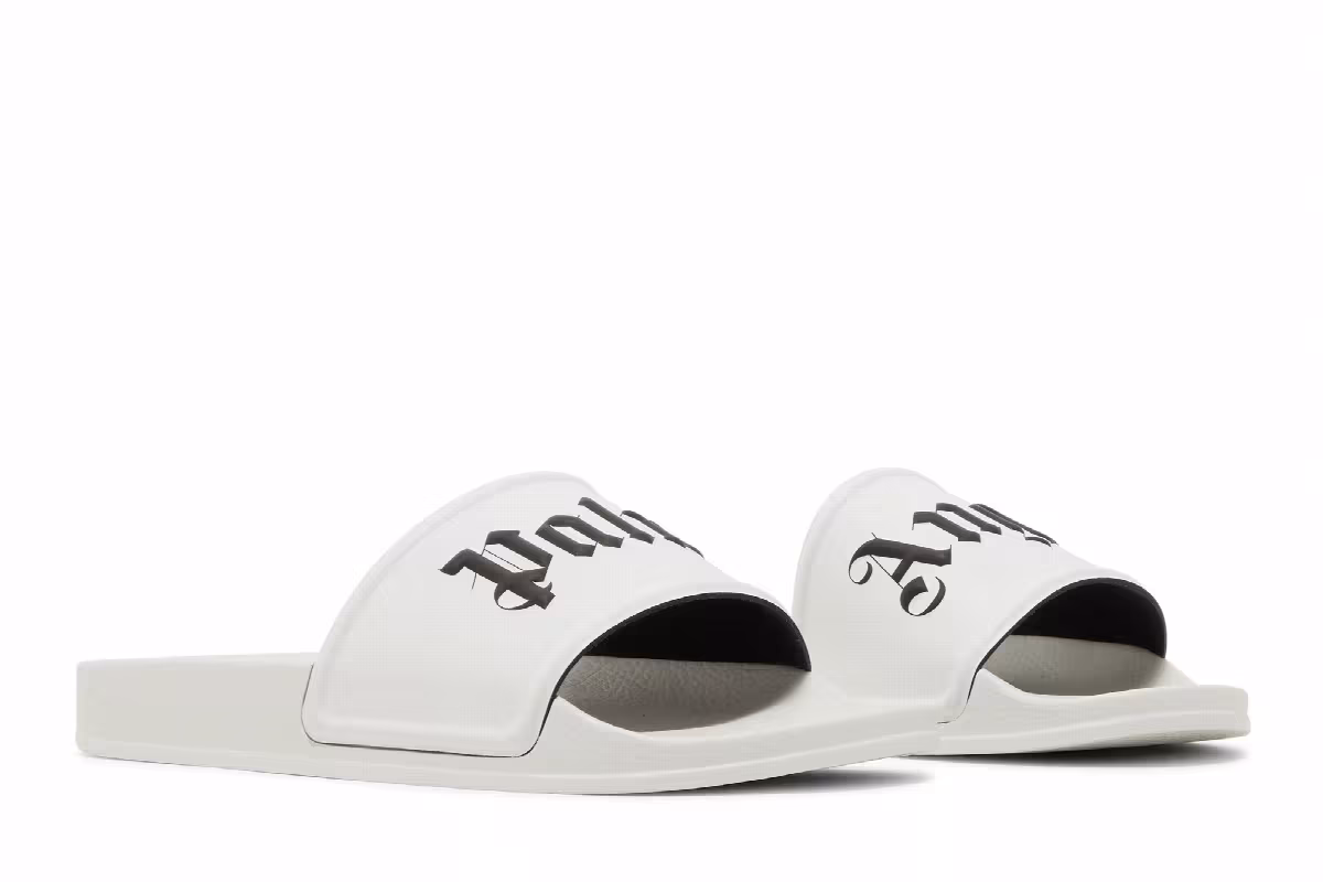 Palm Angels Women's Pool Slider White Black, view 9