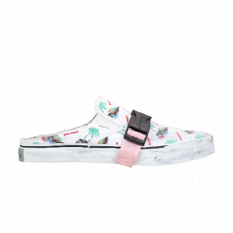 Palm Angels Distressed Slip-On 'Mules - White'