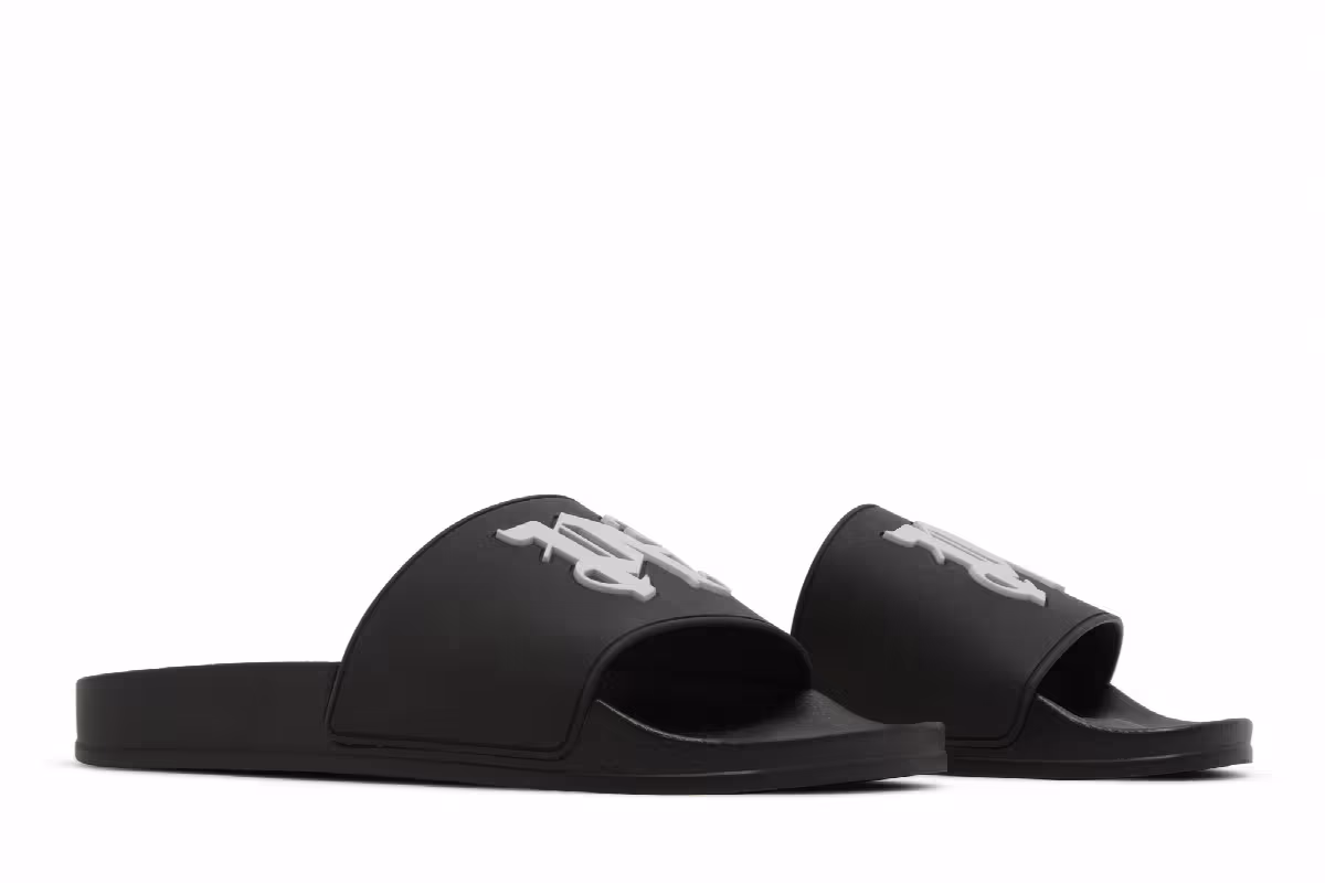 Palm Angels Pool Slider PA Monogram - Black Light Grey, view 9