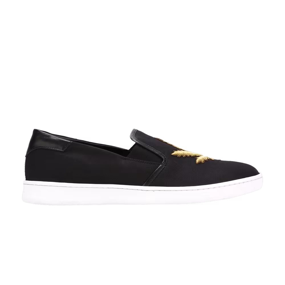 Palm Angels Slip-On Hemp Leaf Embroidery - Black