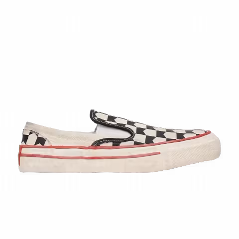 Rhude Chevron Checkered Slip-On Sneaker 'Black White'