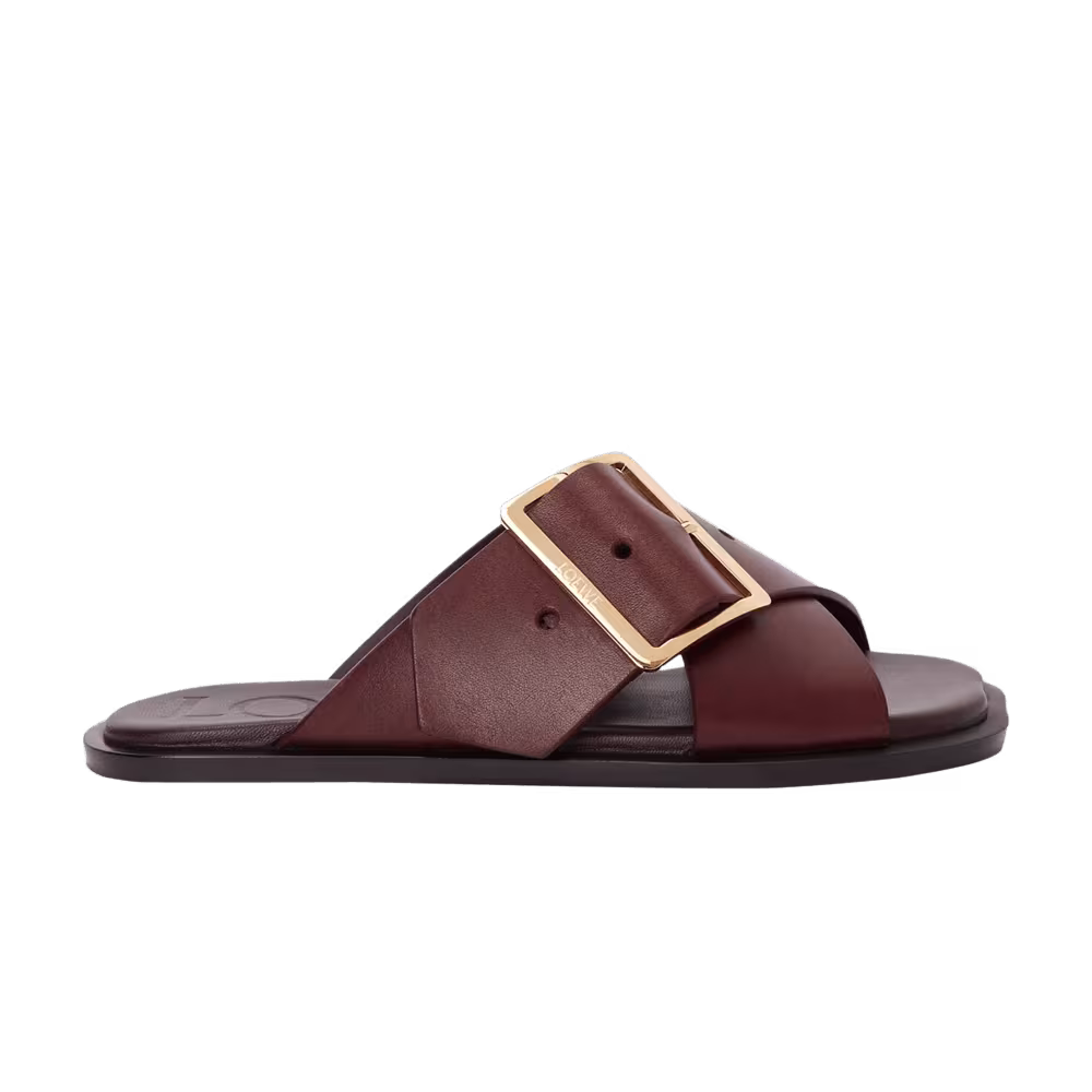 Loewe Women's Petal Belt Flat Sandal Burgundy