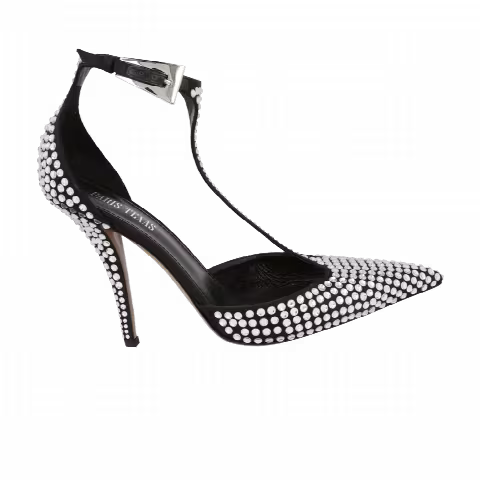 Paris Texas Wmns Jessica T Strap Pump 'Black Crystal Diamond'
