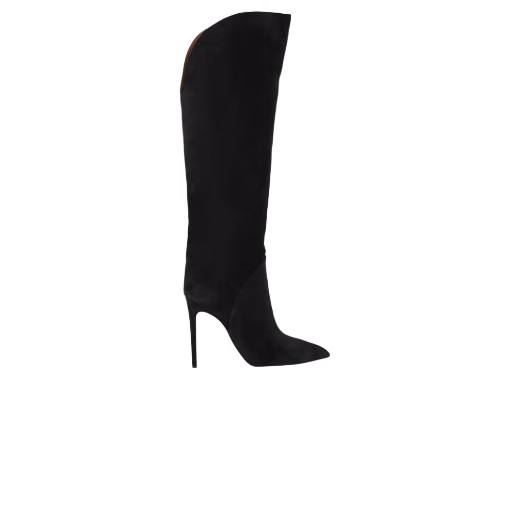 Paris Texas Women's Gaia Knee Length Suede Boot Off Black
