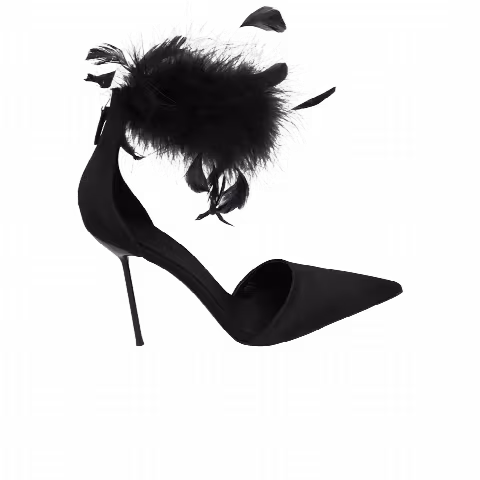 Paris Texas Wmns Lidia Feather Pump 'Black'