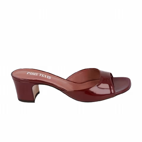 Paris Texas Wmns Lara Patent Leather Mule 'Maroon'