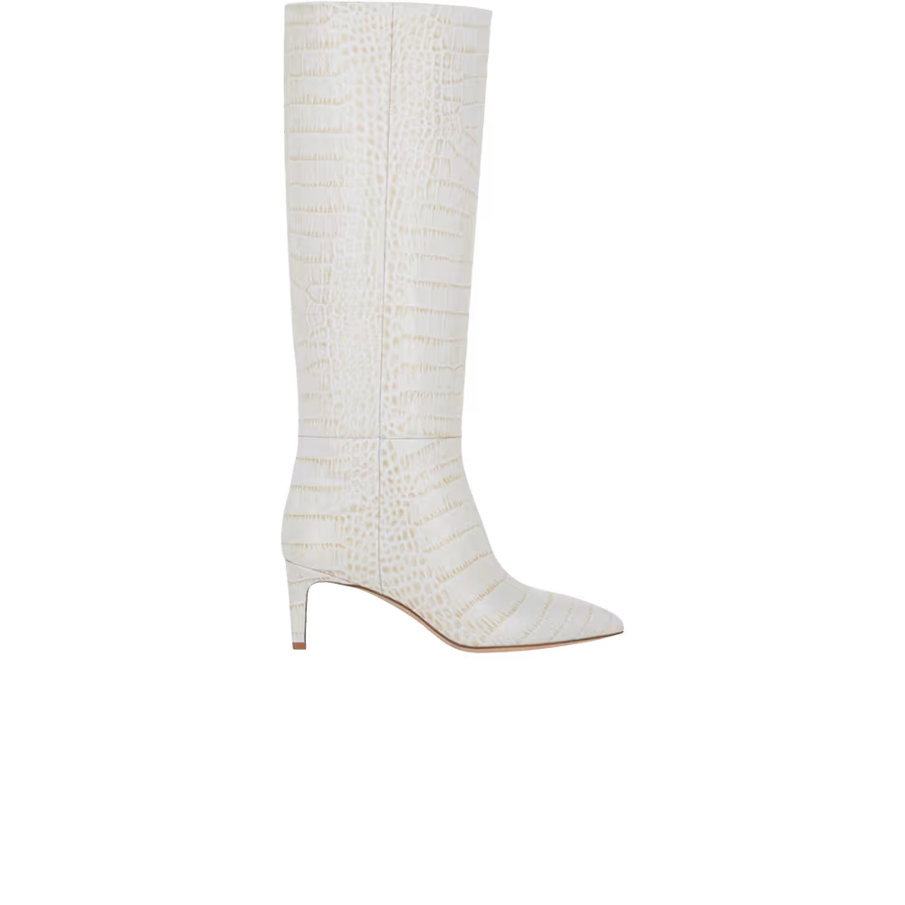 Paris Texas Women's Croco Embossed Knee High Boot Bone