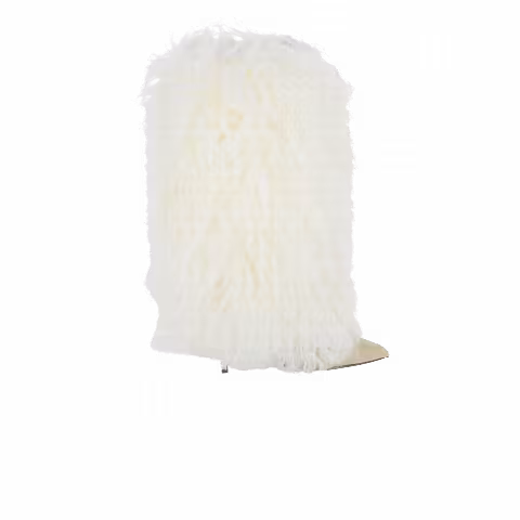 Paris Texas Wmns Furry Mid Calf Boot 'White'