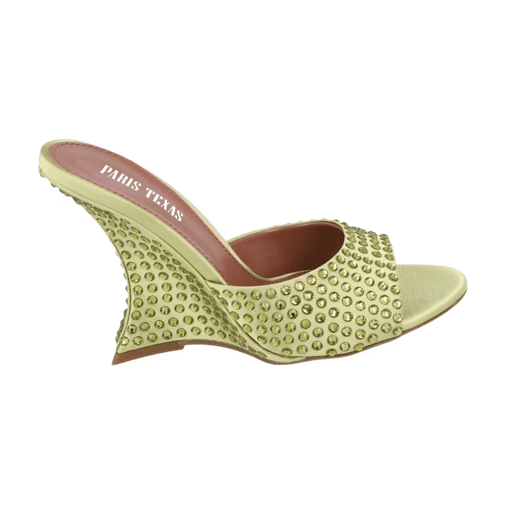 Paris Texas Women's Nina Python Print Mule Green