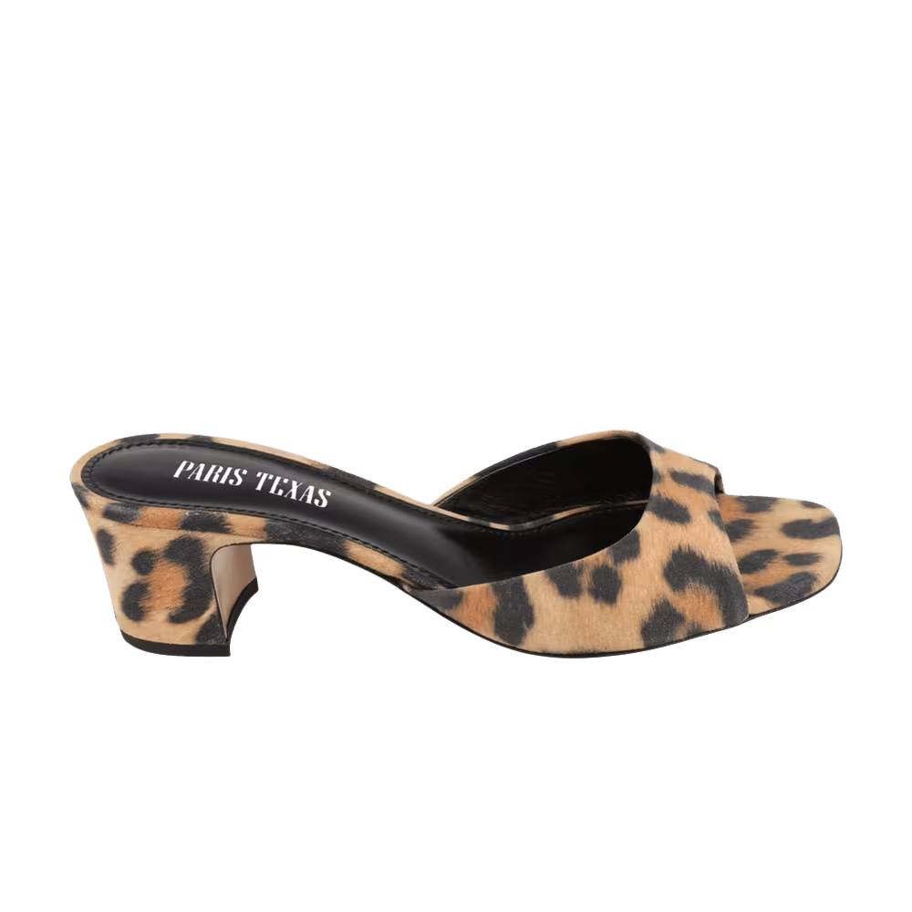 Paris Texas Women's Leopard Print Lara Mule Natural Leopard