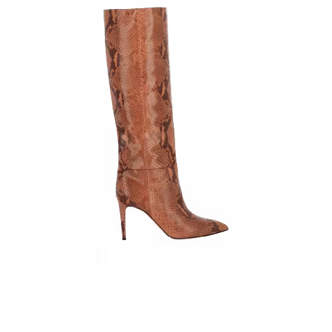Paris Texas Wmns Printed Python Knee High Boot 'Brown'