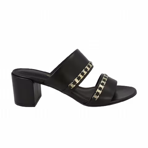 Paris Texas Wmns Trabia Vara Chain Block Heel Sandal 'Black'