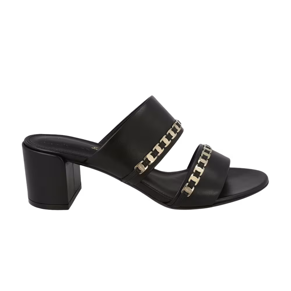Paris Texas Women's Trabia Vara Chain Block Heel Sandal Black