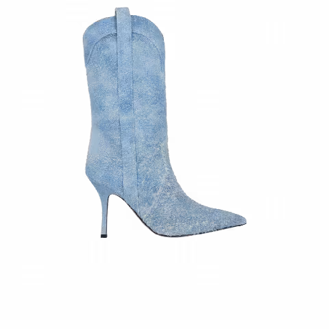 Paris Texas Wmns Paloma Denim Mid Calf Boot 'Denim Blue'
