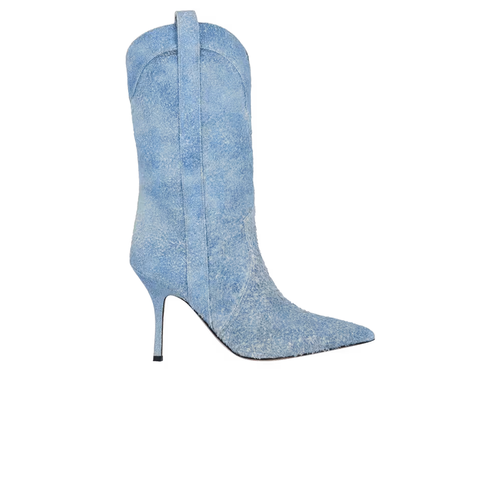Paris Texas Women's Paloma Denim Mid Calf Boot Denim Blue