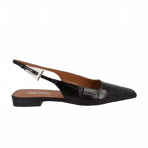 Paris Texas Wmns Bettina Slingback Flat 'Black'