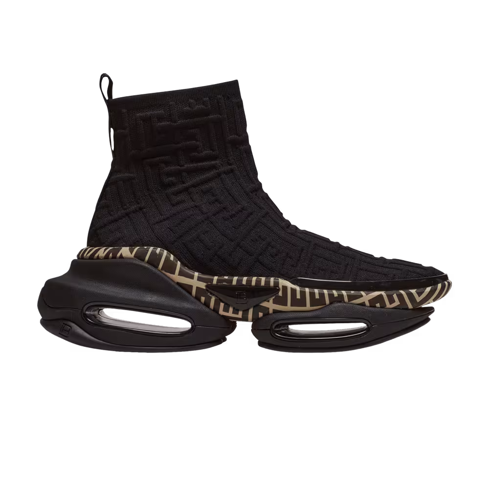 Balmain Women's B-Bold Knit High Black Monogram