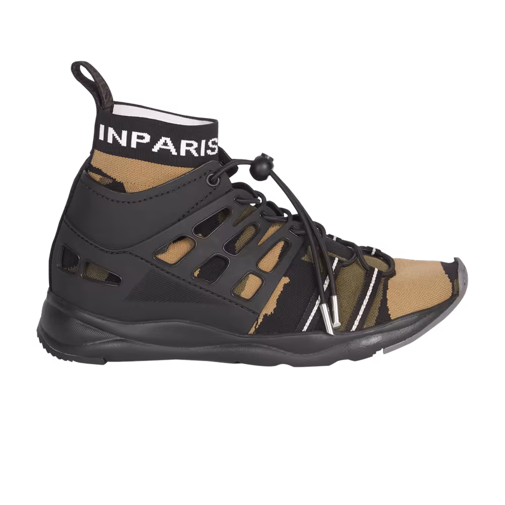 Balmain Jason Technical Caged Sock Sneaker Camo