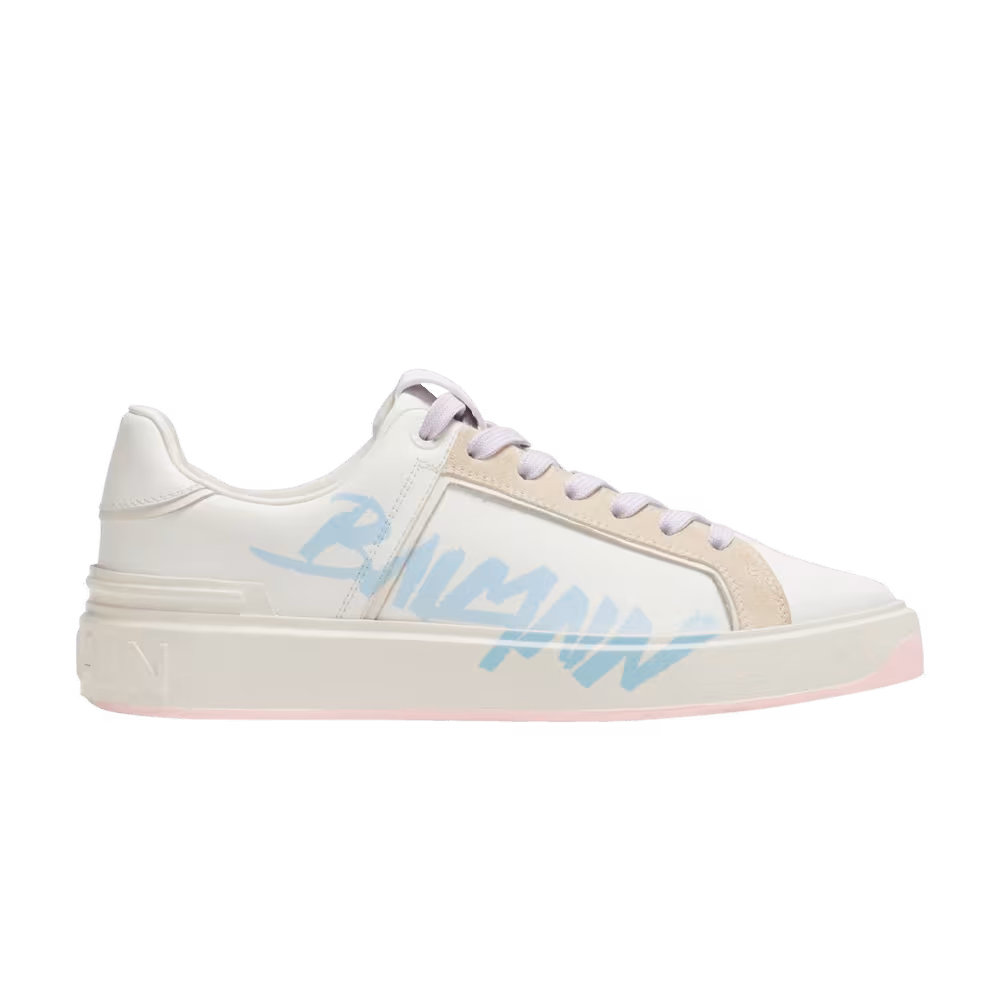 Balmain Women's B-Court Printed - White Light Blue