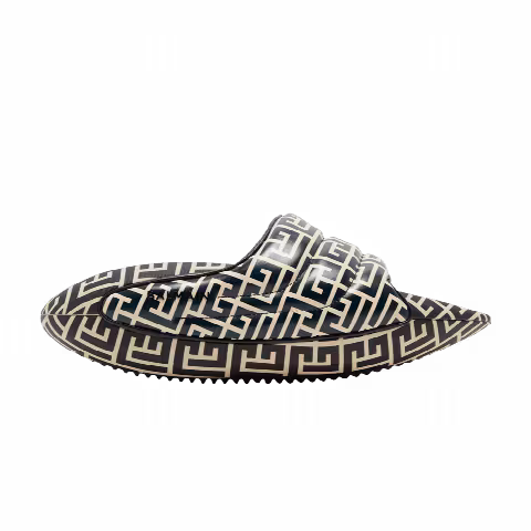 Balmain Wmns B-IT Quilted Leather Mules 'Bicolor Monogram - Black White'