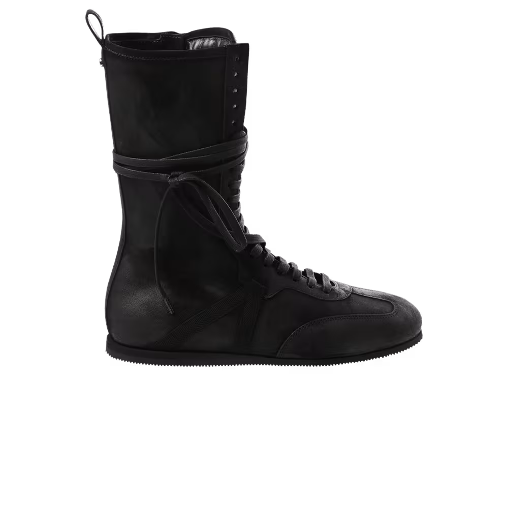 Ann Demeulemeester Women's Fides Soft High-Top Boxing Sneaker Black