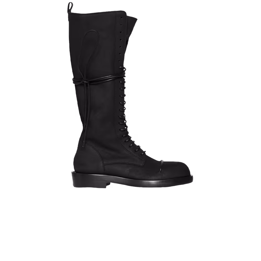 Ann Demeulemeester Women's Heini Pintuck Combat Boot Black