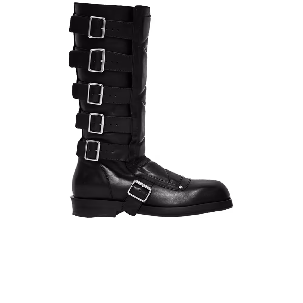 Ann Demeulemeester Jace Biker Belted Boot Black