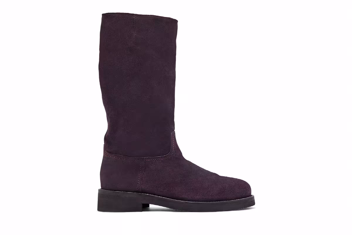 Ann Demeulemeester Women's Riding Boot Dark Purple, view 2