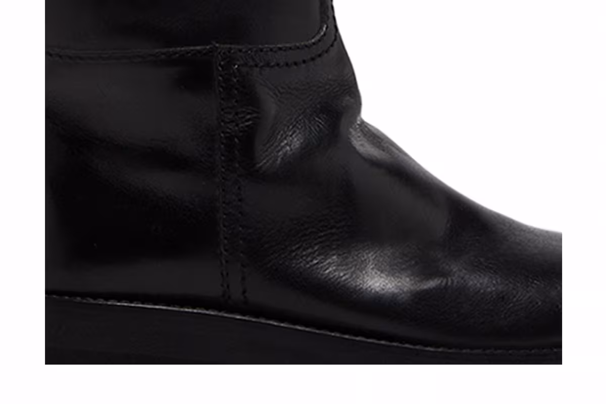 Ann Demeulemeester Women's Calf Height Belted Riding Boot Black, view 3