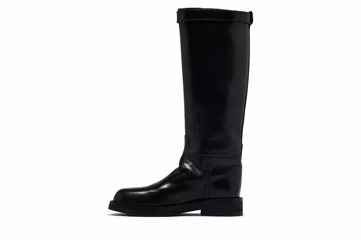 Ann Demeulemeester Women's Calf Height Belted Riding Boot Black, view 4