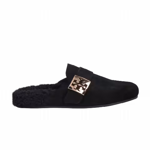 Tory Burch Wmns Mellow Shearling Mule 'Perfect Black Gold'