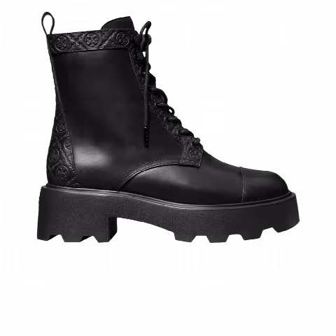 Tory Burch Wmns T Monogram Lug Ankle Boot 'Perfect Black'