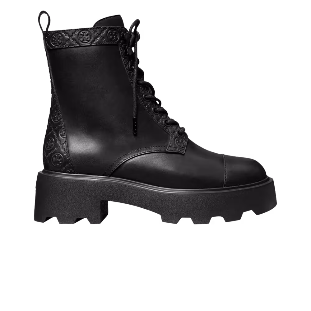 Tory Burch Women's T Monogram Lug Ankle Boot Perfect Black