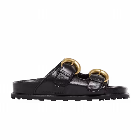 Marine Serre Wmns Leather Birk Sandal 'Black'