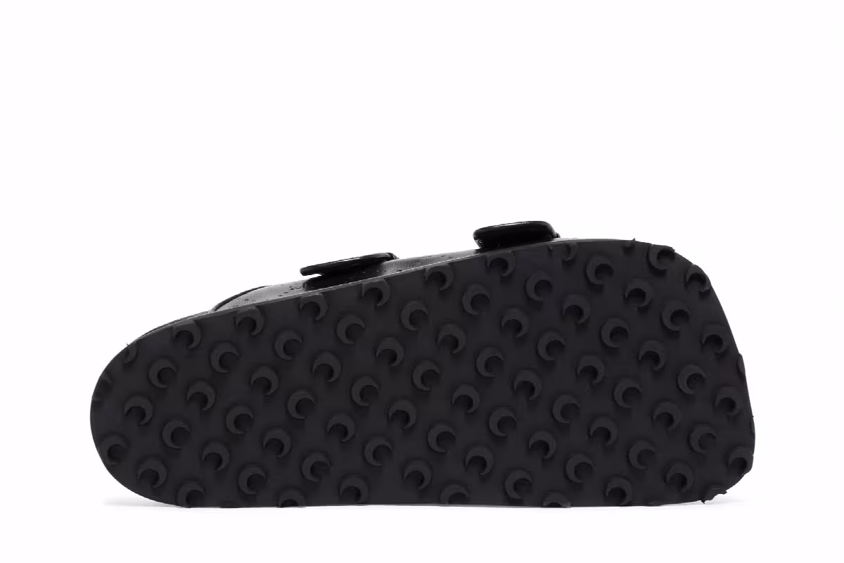 Marine Serre Women's Leather Birk Sandal Black, view 5
