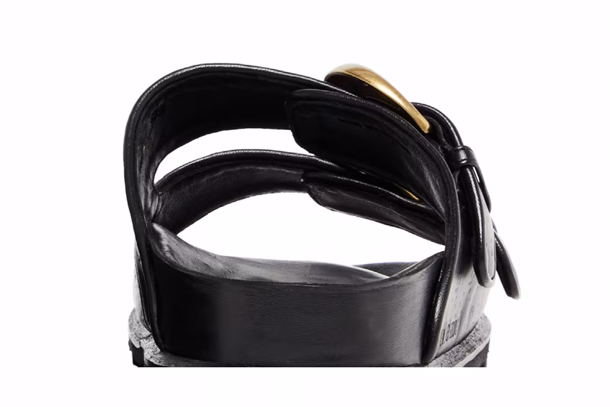 Marine Serre Women's Leather Birk Sandal Black, view 8